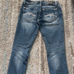 Miss Me 30x32 Denim Jeans with Sparkling Accents